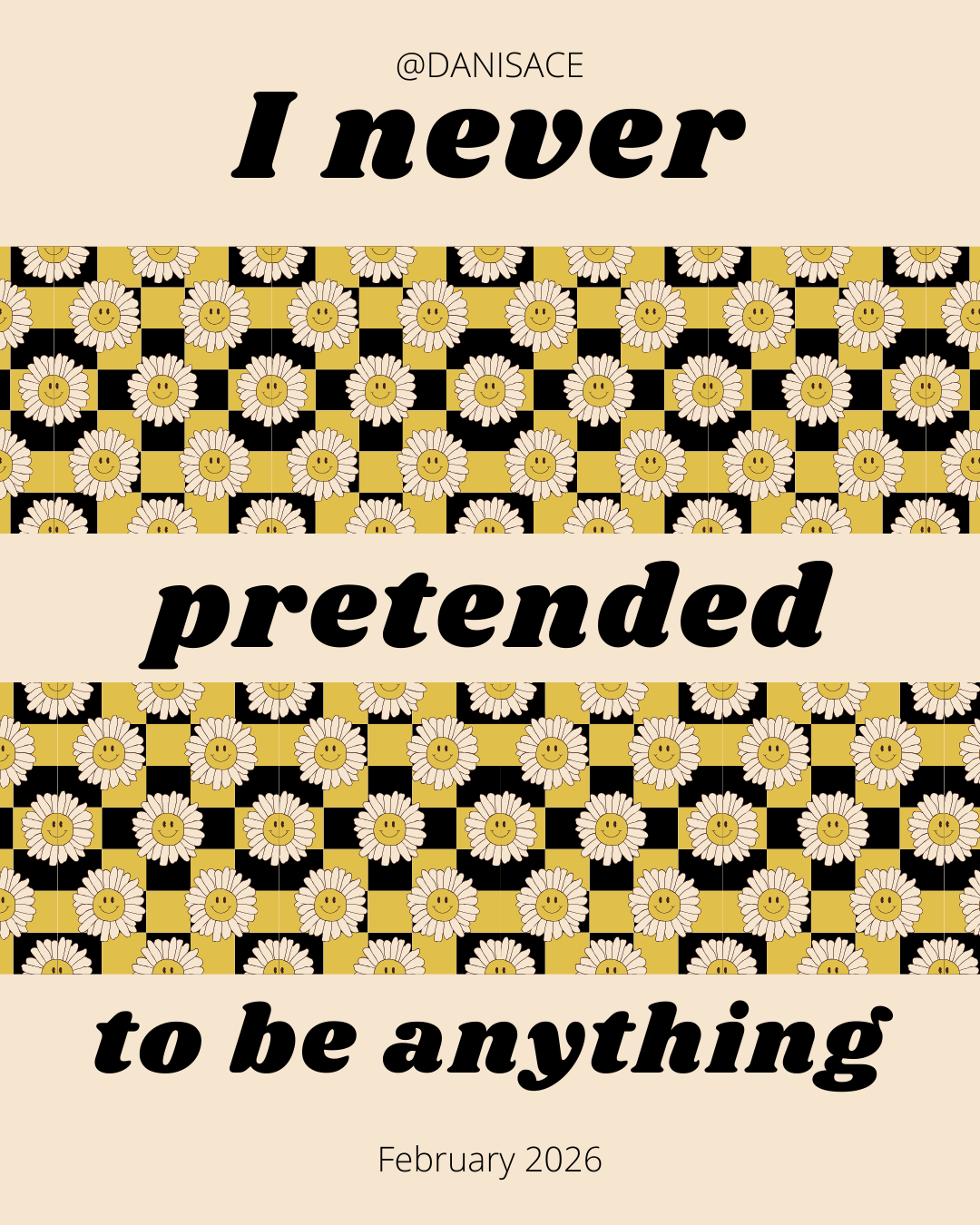 I never pretended to be anything