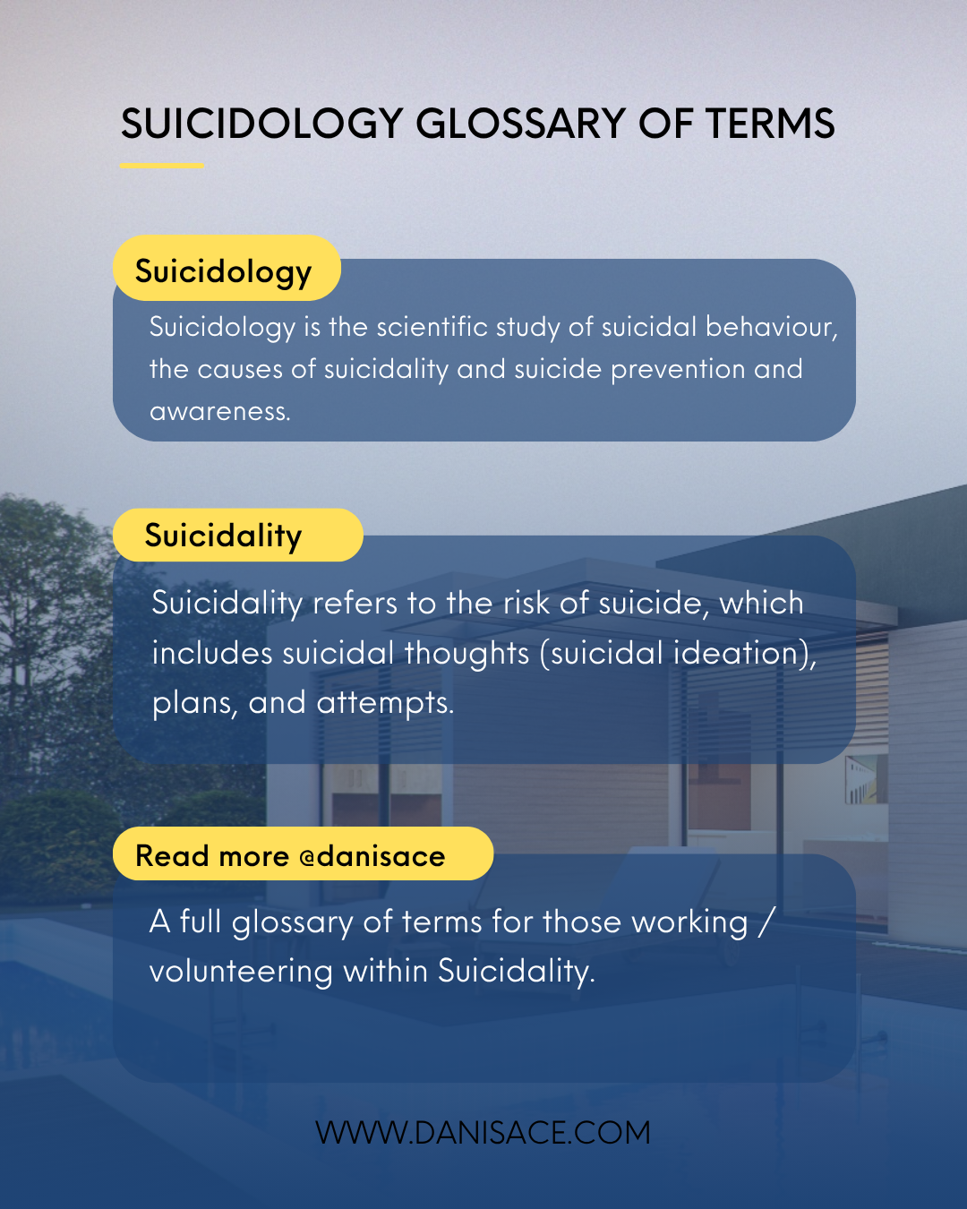 Suicidology glossary of terms